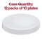 White with Silver Rim Organic Round Disposable Plastic Dinner Plates - 10.25" (120 Plates)